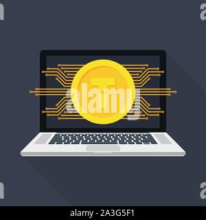 Networks - Business and Global Financial Connections, Cryptocurrency, Tether Trading, Online Banking and Money Transfer Concept Design. Vector stock i Stock Vector