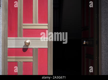 Aluminum opened door Stock Photo