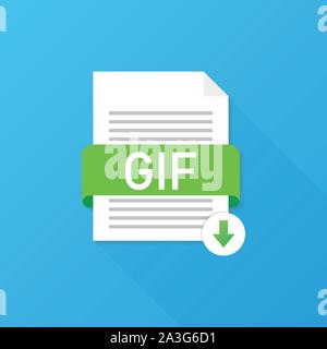 Download GIF Button. Downloading Document Concept. File with GIF Label and  Down Arrow Sign. Vector Illustration. Stock Vector - Illustration of file,  extension: 125625872