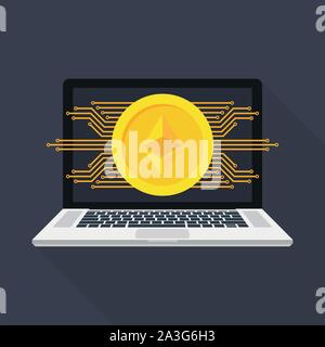 Networks - Business and Global Financial Connections, Cryptocurrency, Ethereum, Trading, Online Banking and Money Transfer Concept Design. Vector stoc Stock Vector