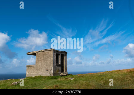 Old Lookout Post at Neist Point on The isle of Skye Stock Photo