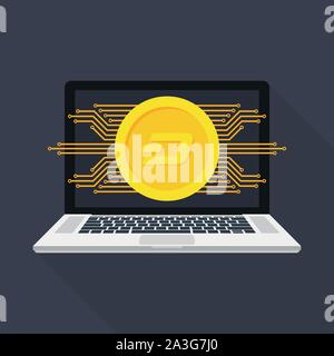 Networks - Business and Global Financial Connections, Cryptocurrency, Dash Trading, Online Banking and Money Transfer Concept Design. Vector stock ill Stock Vector