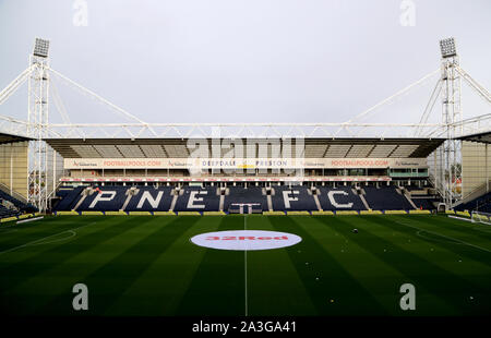 A general view of the stadium prior to the beginning of the the Carabao Cup, Third Round match at Deepdale Stadium, Preston Stock Photo