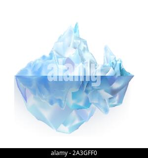 Glacier Icy Rock Floating On Sea Water Vector Stock Vector