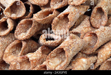 sweet biscuits called Cannolo Sicilian in Italy typical food of Sicily Region Stock Photo