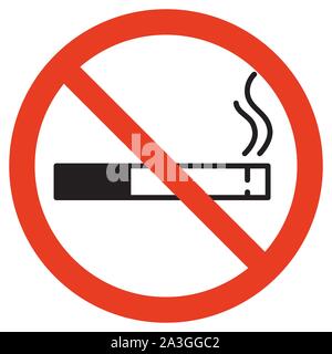 No smoking sign. Stop smoking symbol. Isolated vector illustration on white background. Stock Vector