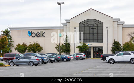 GASTONIA, NC, USA-6 OCT 2019: Belk Department store in Eastridge Mall. Stock Photo