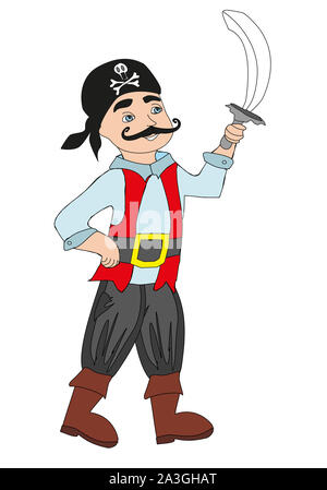 Pirate with a sword Stock Photo