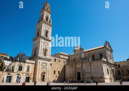 Cattedrale di Santa Maria Assunta (Church of Saint Mary of the Assumption) on Piazza del Duomo in Lecce, Apulia (Puglia) in Southern Italy Stock Photo