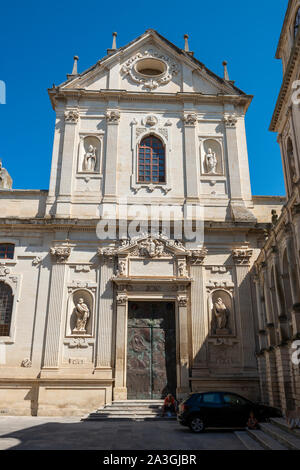 Side façade of Cattedrale di Santa Maria Assunta (Church of Saint Mary of the Assumption) on Piazza del Duomo in Lecce, Apulia (Puglia) Southern Italy Stock Photo