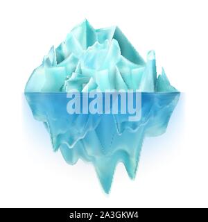 Glacier Icy Rock Floating On Ocean Water Vector Stock Vector