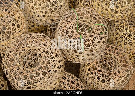 Philippines, Palawan, Malampaya Sound Protected Landscape and Seascape, crab traps Stock Photo