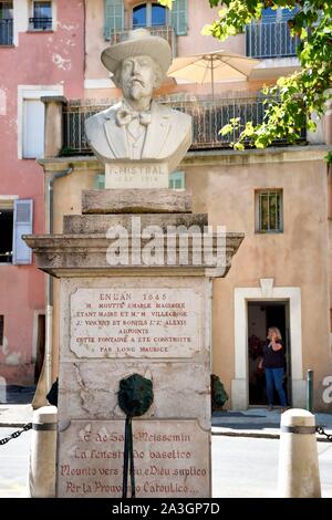 France, Var, Provence Verte, Saint Maximin la Sainte Baume, bust of Fr?d?ric Mistral Stock Photo