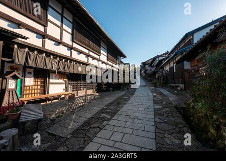 Historic village on Nakasendo street, Traditional houses, Magome-juku, Magome, Kiso Valley, Japan Stock Photo