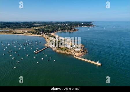 France, Loire Atlantique, Mesquer, Pointe de Merquel (Merquel's headland) (aerial view) Stock Photo