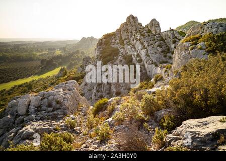 France, Bouche du Rhone, Aureille, Alpilles mountains, Caisses of Jean Jean Stock Photo