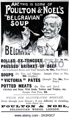 Victorian era, Poulton & Noel's Belgravian Soup, vintage advertising from 1899 Stock Photo