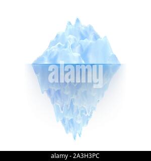 Glacier Ice Rock Floating On Water Waves Vector Stock Vector