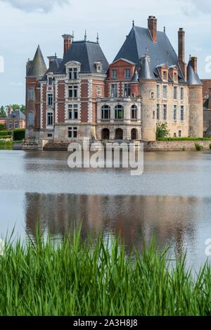 France, Loiret, La Bussiere, La Bussiere Castle, (Fisherman's Castle), lake Stock Photo