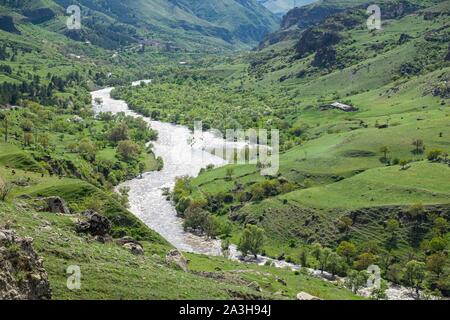 Georgia, Samtskhe-Javakheti region, Vardzia, Kura (or Mtkvari) valley Stock Photo