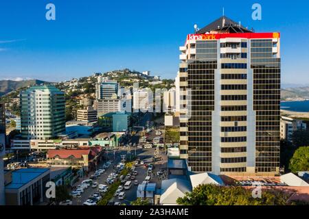 Papua New Guinea, Gulf of Papua Region, National Capital District, National Capital District, City of Port Moresby, the town (aerial view) Stock Photo