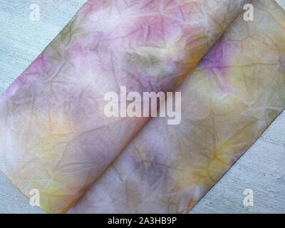 Abstract Tie Dye Canvas Effect Texture Background. Fabric for cross stitch. Stock Photo