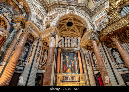 The beautiful interior of Real Chiesa di San Lorenzo , a Baroque-style church designed and built by Guarino Guarini during 1668-1687 ,Turin ,Italy Stock Photo