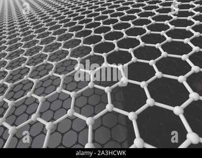Graphene crystal lattice abstract background Stock Photo