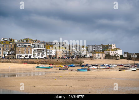 View of Porthminster Beach at St Ives in Cornwall, England, UK Stock Photo