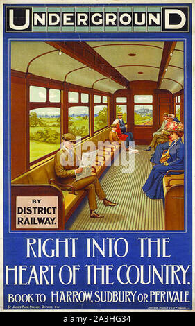 London Underground　ポスター LONDON UNDERGROUND poster about 1905 Stock Photo - Alamy