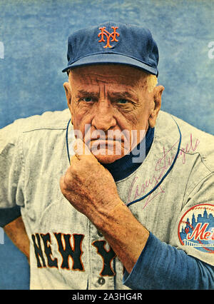 Casey Stengel, full-length portrait, wearing sunglasses, while