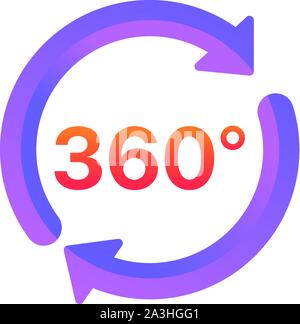360 degrees icon. Cartoon of 360 degrees vector icon for web design isolated on white background Stock Vector