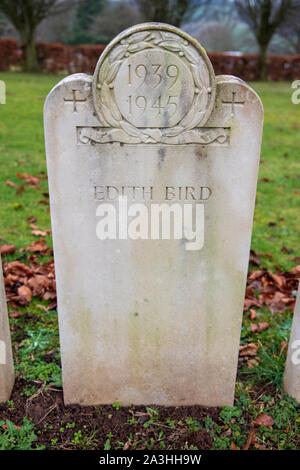 The 1939-1945 Bath Air Raid Grave of Edith Bird at Haycombe Cemetery, Bath, England Stock Photo