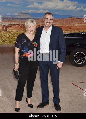 WESTWOOD, CA - OCTOBER 07: Holly Rice and Vince Gilligan attend the premiere of Netflix's 'El Camino: A Breaking Bad Movie' at Regency Village Theatre on October 07, 2019 in Westwood, California. Stock Photo