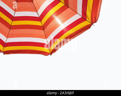 Colored beach umbrella isolated on white Stock Photo