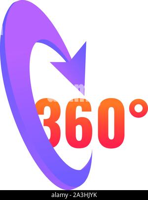 360 degrees angle icon. Cartoon of 360 degrees angle vector icon for web design isolated on white background Stock Vector