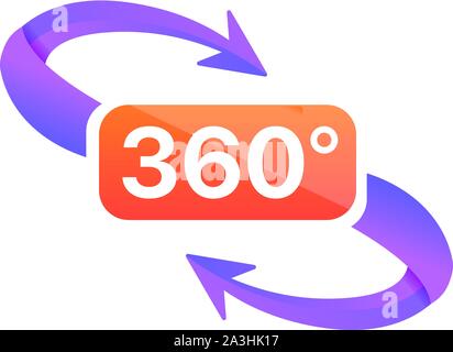 360 degrees arrow icon. Cartoon of 360 degrees arrow vector icon for web design isolated on white background Stock Vector