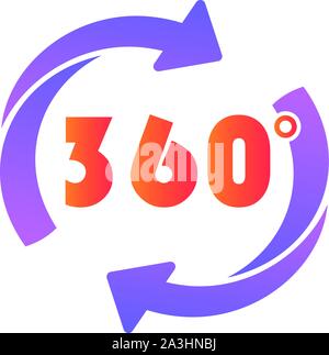 Virtual 360 degrees icon. Cartoon of virtual 360 degrees vector icon for web design isolated on white background Stock Vector