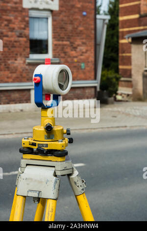 Surveying technology on a construction site Stock Photo