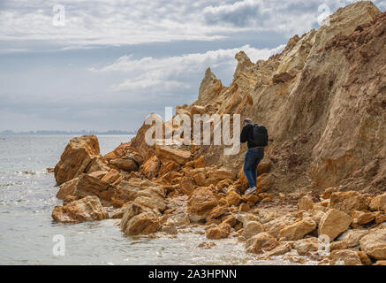 Grigoryevka, Ukraine - 05.09.2019 Natural Shell rocks and stones  on the coast of Odessa in Ukraine Stock Photo