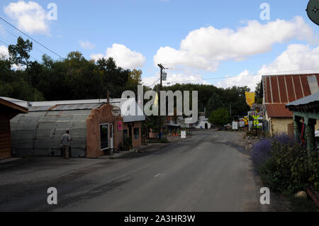 General views of the village of Arroyo Seco near Taos in New Mexico USA. Stock Photo
