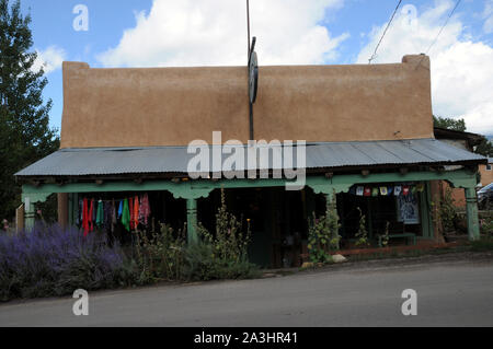 General views of the village of Arroyo Seco near Taos in New Mexico USA. Stock Photo
