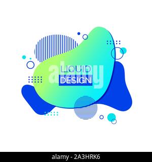 Liquid abstract shape. Vector fluid design composition. Colorful liquid dynamic shapes for banner template, logo design