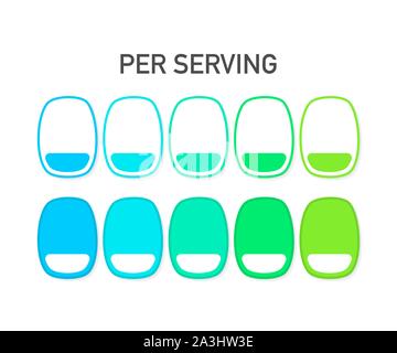 Nutrition facts vector package labels with calories and ingredient information. Illustration of daily nutritional ingredient and calories. Vector stoc Stock Vector