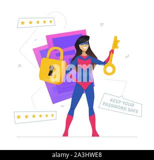 User verification metaphor flat design style vector illustration Stock Vector