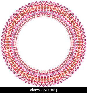 Floral Modern Vector Round Frame Stock Vector