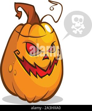 Vector illustration of smiley face carved in pumpkin head for Halloween. Vector isolated Stock Vector