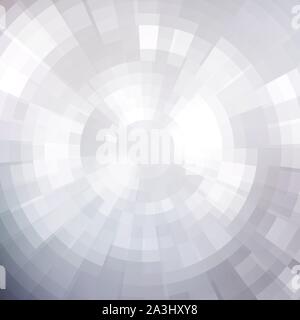 Abstract white shiny concentric mosaic vector background. Stock Vector