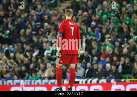 National Football Stadium at Windsor Park, Belfast, Northern Ireland. 09th Sept 2019. UEFA EURO 2020 Qualifier- Group C, Northern Ireland 0 Germany 2. German football international Manuel Neuer (1) playing for Germany in Belfast 2019. Stock Photo