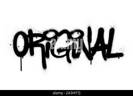 graffiti original word sprayed in black over white Stock Vector